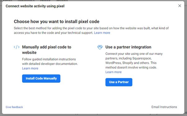 Connect Website Activity Using Pixel