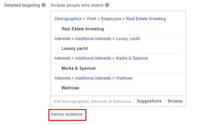 Narrow Facebook Targeting