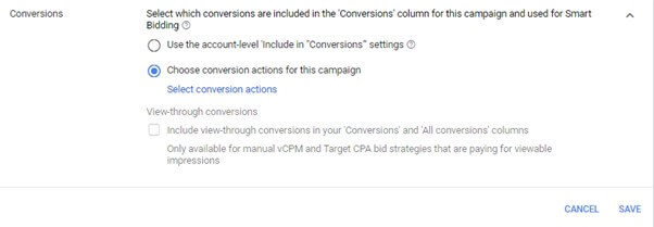 Choose Conversion Action