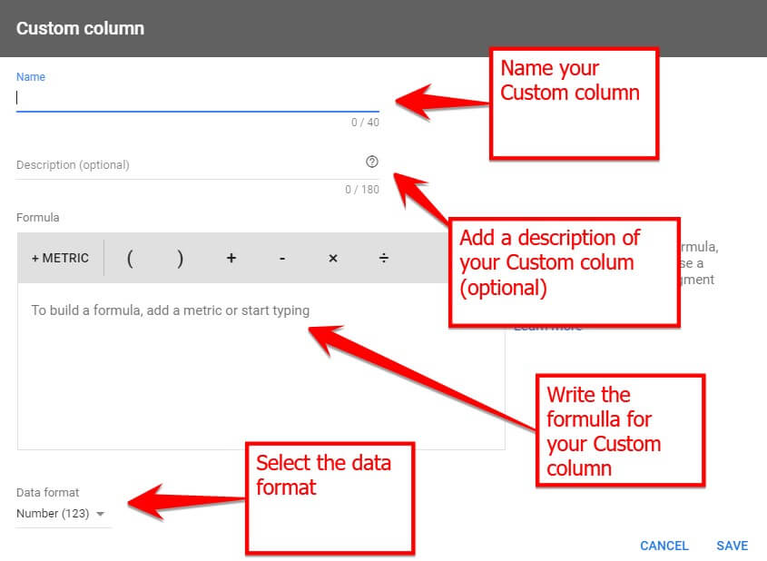 Create Your Custom Column Formula