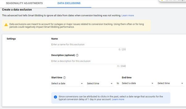 Google Ads Data Exclusions